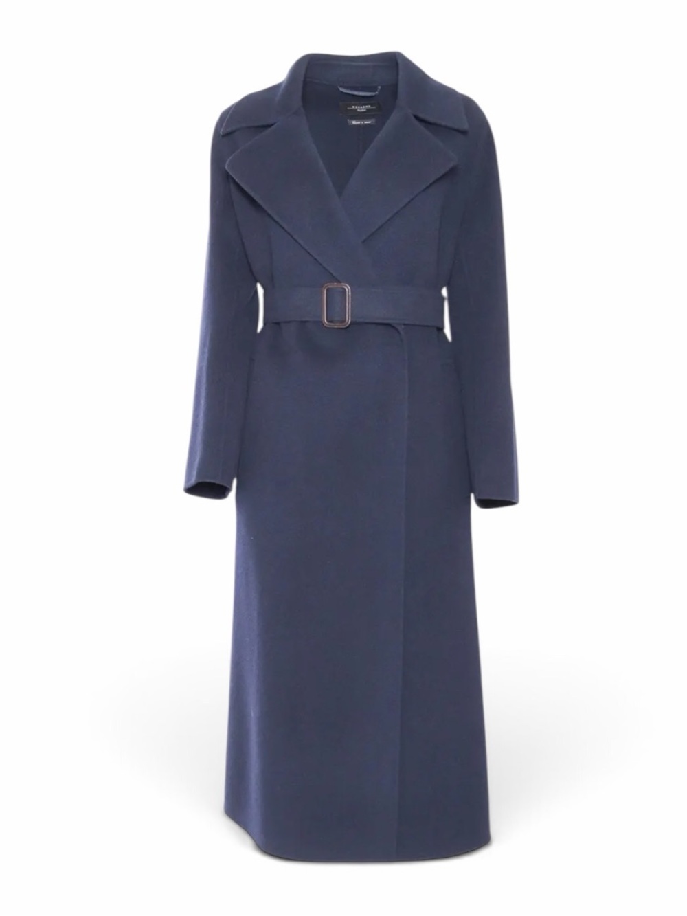 Weekend Max Mara Navy Blue Wool Long Belted Coat NWT